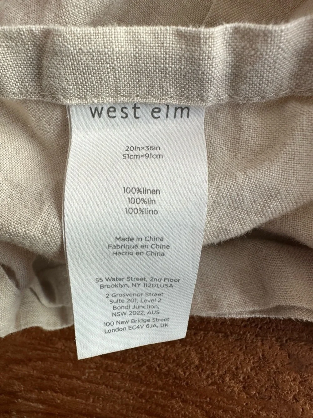 West Elm Belgian Flax Linen King Pillow Sham 20x36 Neutral Oatmeal Quiet Luxury